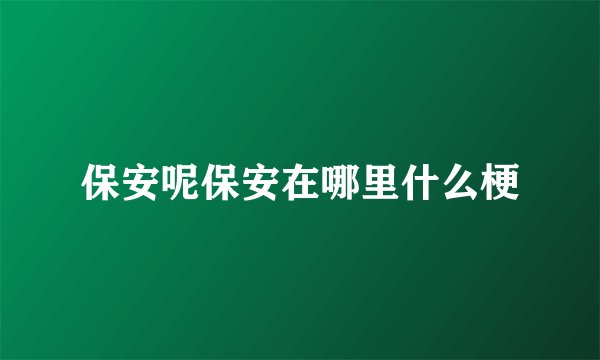 保安呢保安在哪里什么梗