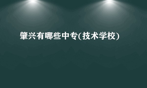 肇兴有哪些中专(技术学校)