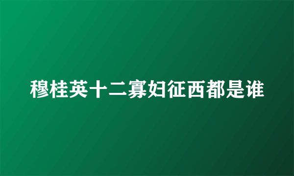 穆桂英十二寡妇征西都是谁