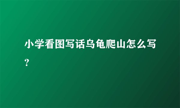 小学看图写话乌龟爬山怎么写？