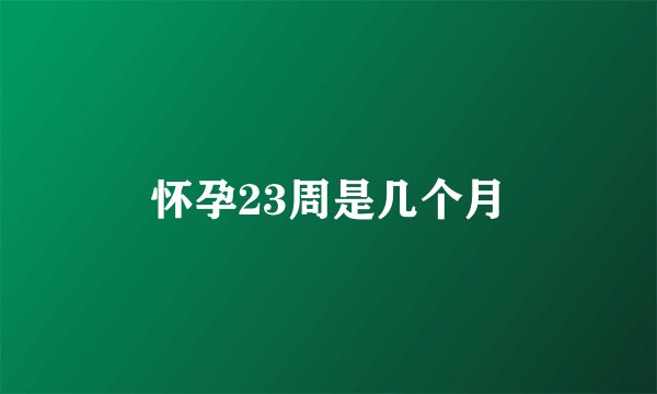 怀孕23周是几个月