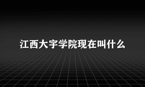 江西大宇学院现在叫什么