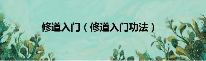 修道入门（修道入门功法）