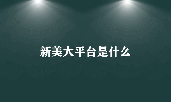 新美大平台是什么