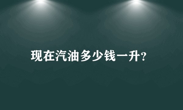 现在汽油多少钱一升?