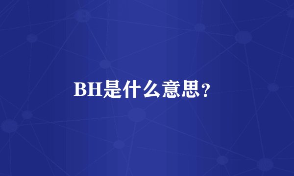 BH是什么意思?