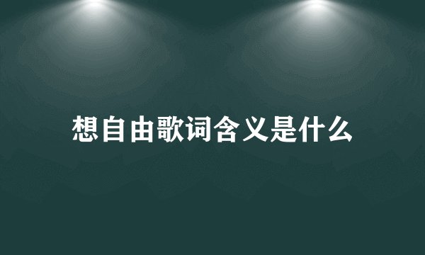想自由歌词含义是什么