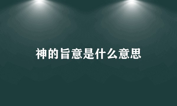 神的旨意是什么意思