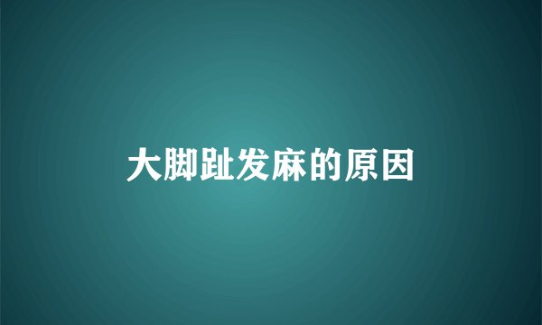 大脚趾发麻的原因