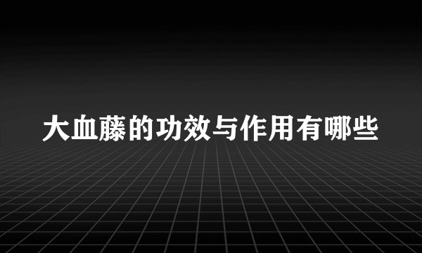 大血藤的功效与作用有哪些