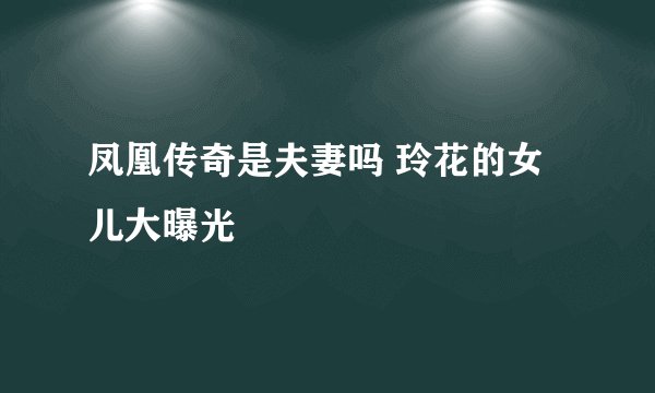 凤凰传奇是夫妻吗 玲花的女儿大曝光