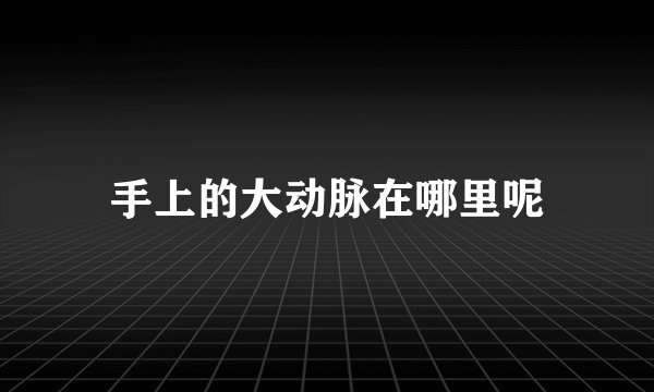 手上的大动脉在哪里呢