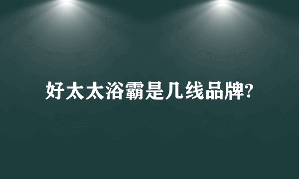 好太太浴霸是几线品牌?