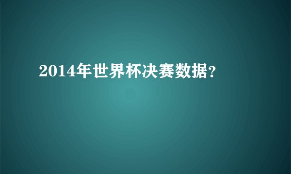 2014年世界杯决赛数据？