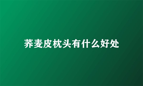 荞麦皮枕头有什么好处