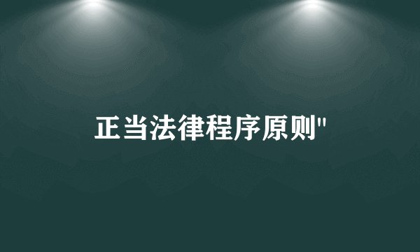 正当法律程序原则