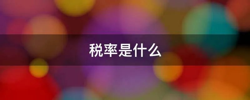 税率是什么