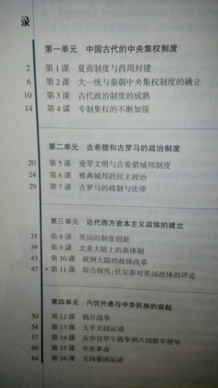 高一历史必修一主要是什么内容?