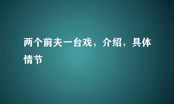 两个前夫一台戏，介绍，具体情节