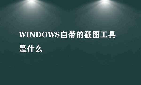 WINDOWS自带的截图工具是什么