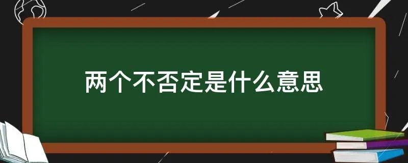 两个不否定是什么意思