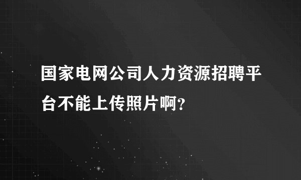 国家电网公司人力资源招聘平台不能上传照片啊?