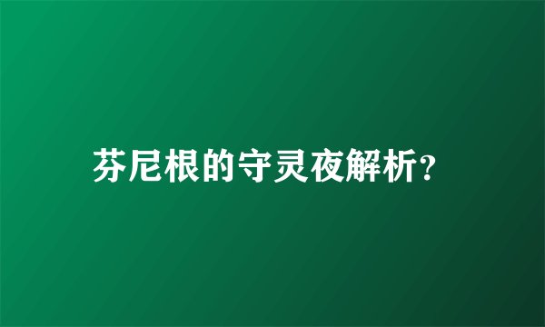 芬尼根的守灵夜解析?