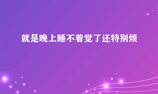 就是晚上睡不着觉了还特别烦