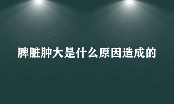 脾脏肿大是什么原因造成的