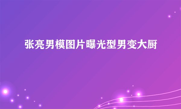 张亮男模图片曝光型男变大厨