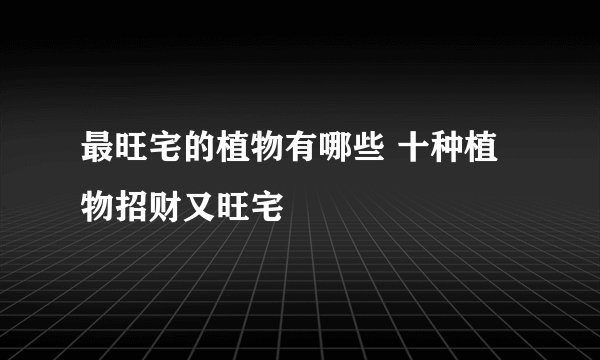 最旺宅的植物有哪些 十种植物招财又旺宅