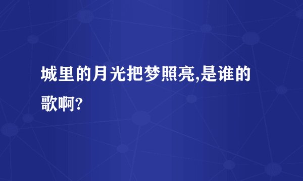 城里的月光把梦照亮,是谁的歌啊?