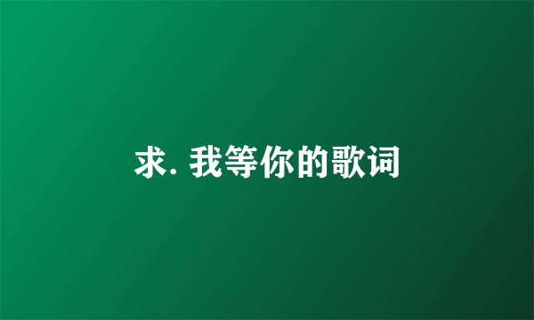 求. 我等你的歌词