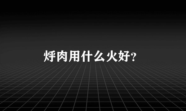 烀肉用什么火好?