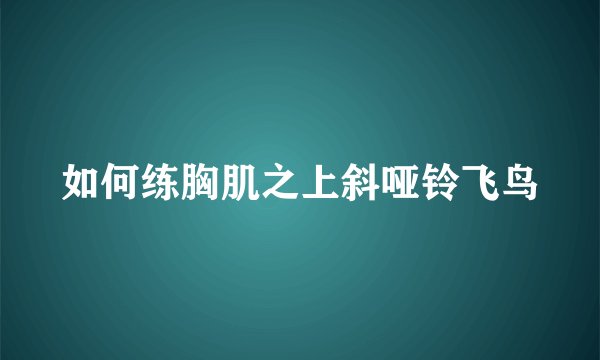 如何练胸肌之上斜哑铃飞鸟