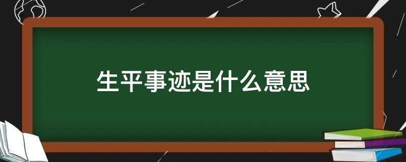 生平事迹是什么意思
