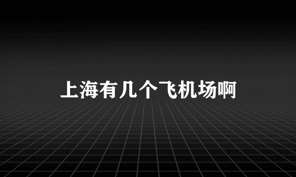 上海有几个飞机场啊