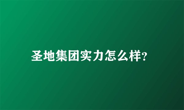 圣地集团实力怎么样？