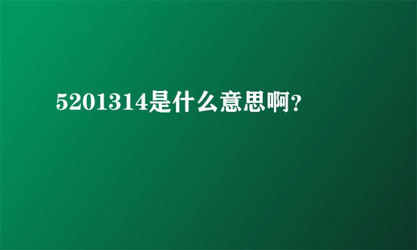 5201314是什么意思啊?