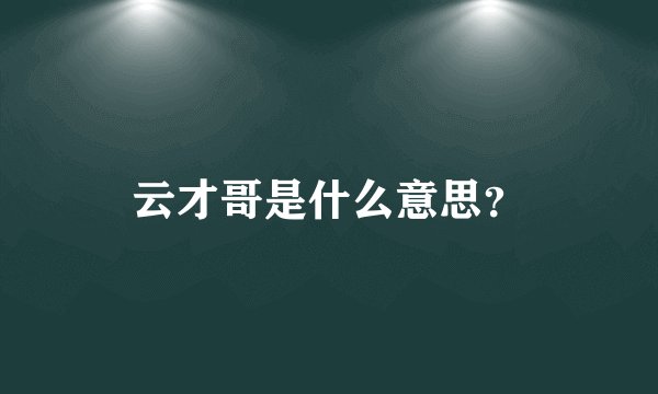 云才哥是什么意思？