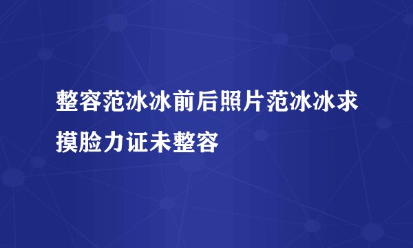 整容范冰冰前后照片范冰冰求摸脸力证未整容