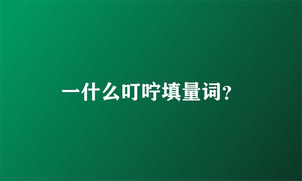 一什么叮咛填量词？