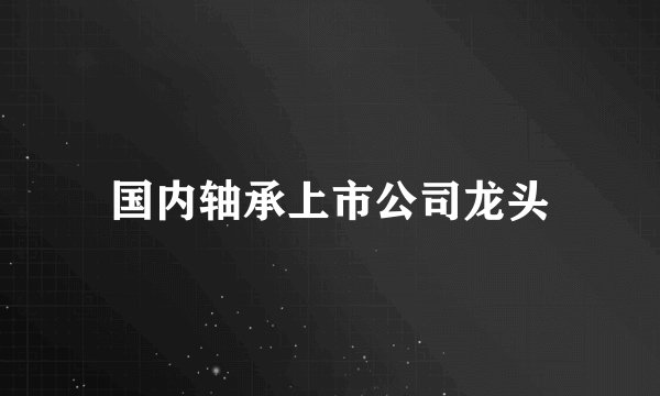 国内轴承上市公司龙头