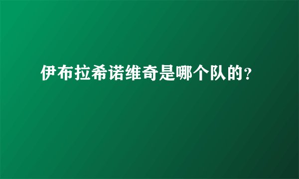 伊布拉希诺维奇是哪个队的？