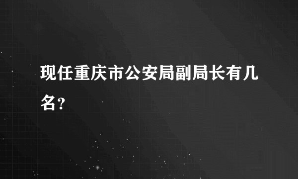 现任重庆市公安局副局长有几名?