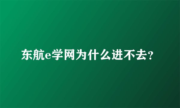东航e学网为什么进不去？