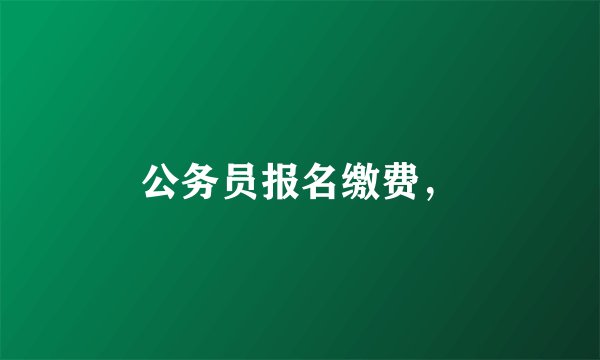 公务员报名缴费，
