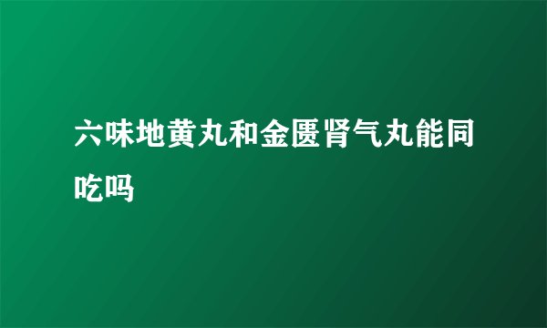 六味地黄丸和金匮肾气丸能同吃吗