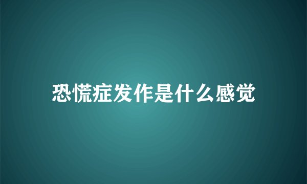 恐慌症发作是什么感觉