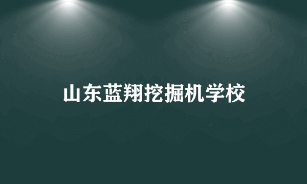 山东蓝翔挖掘机学校